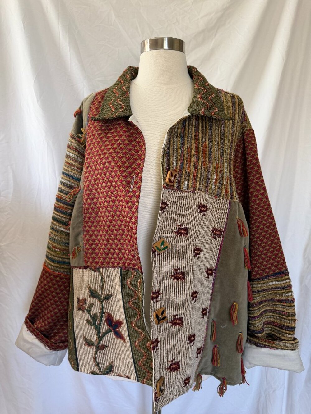 Liz & Me Multicolor Patchwork Boho Jacket